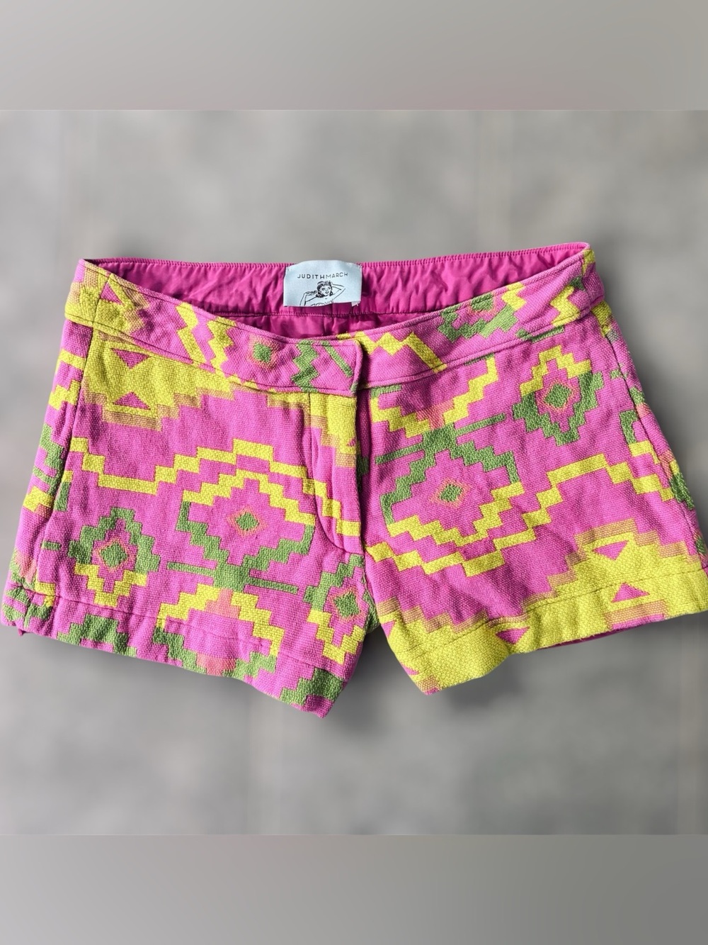 Vintage Judith March Colorful Geometric Neon Thread Design -UNIQUE SZ MED